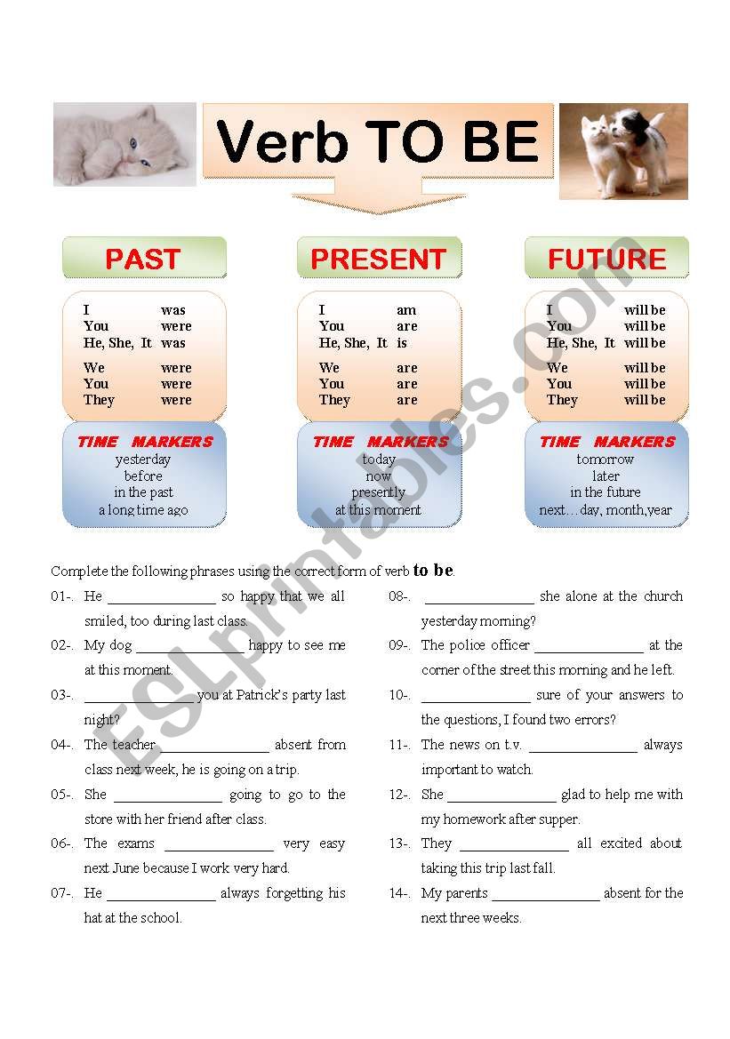 Verb to Be 004 worksheet