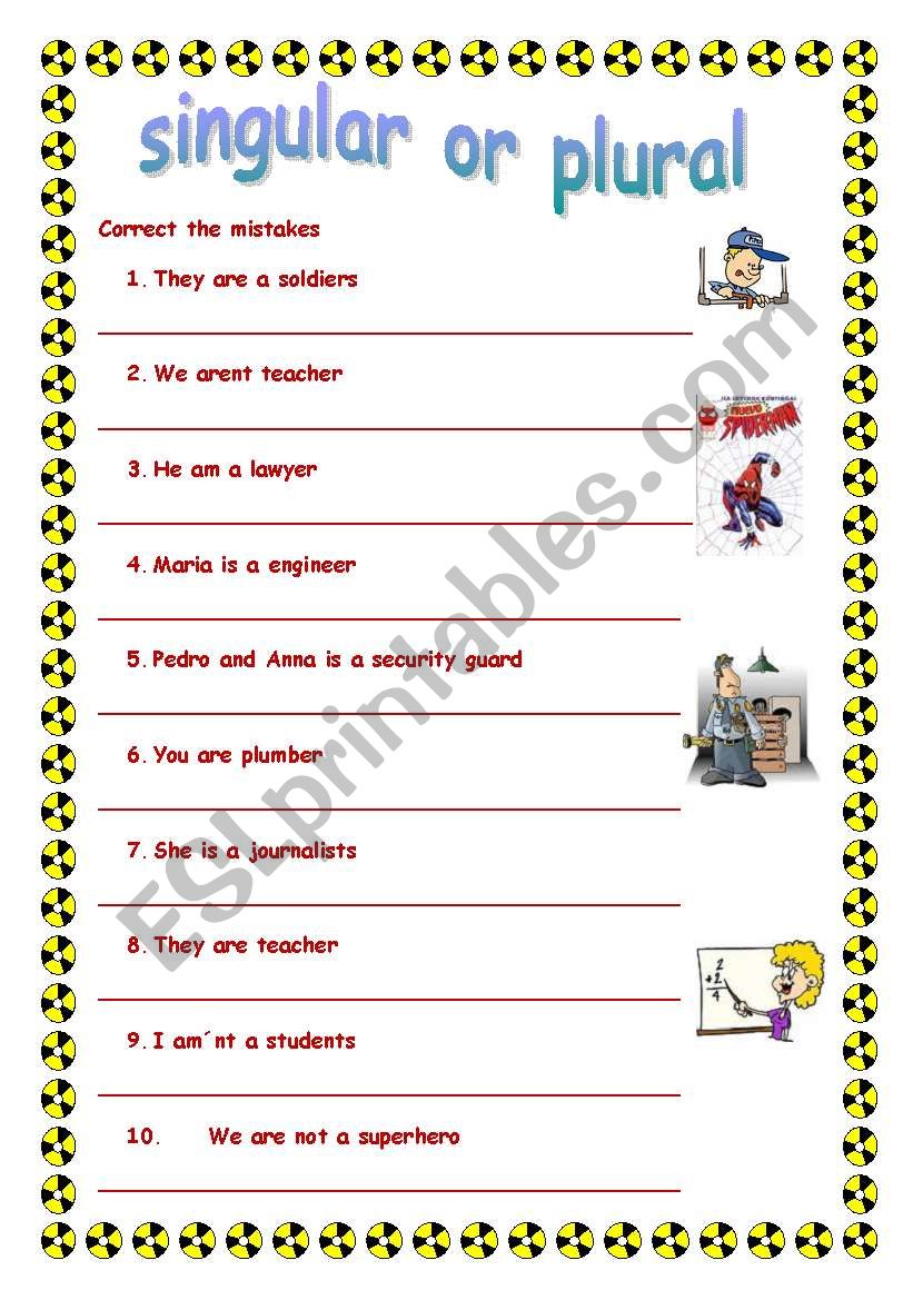Singular And Plural Verbs Worksheet Escolagersonalvesgui