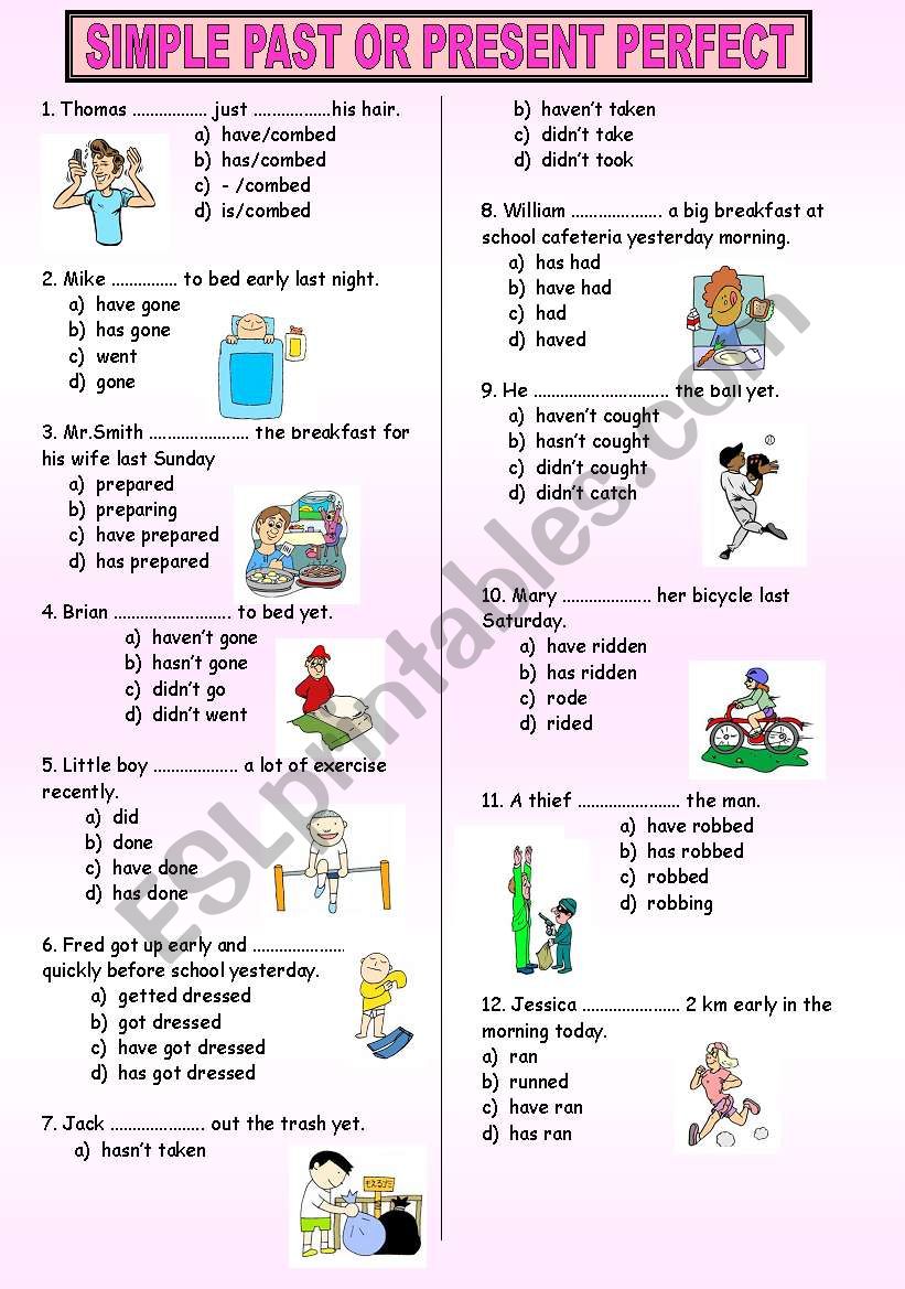 PAST SIMPLE or PRESENT PERFECT TEST