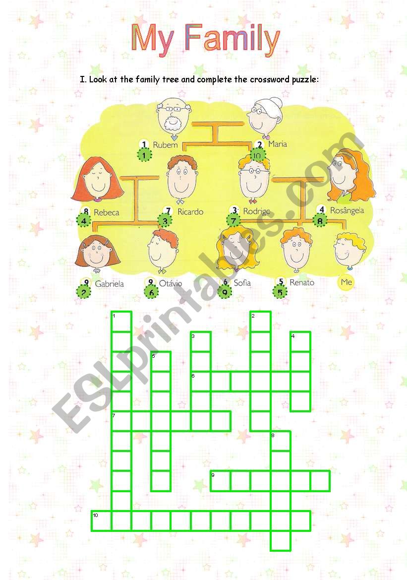 Family Crossword worksheet