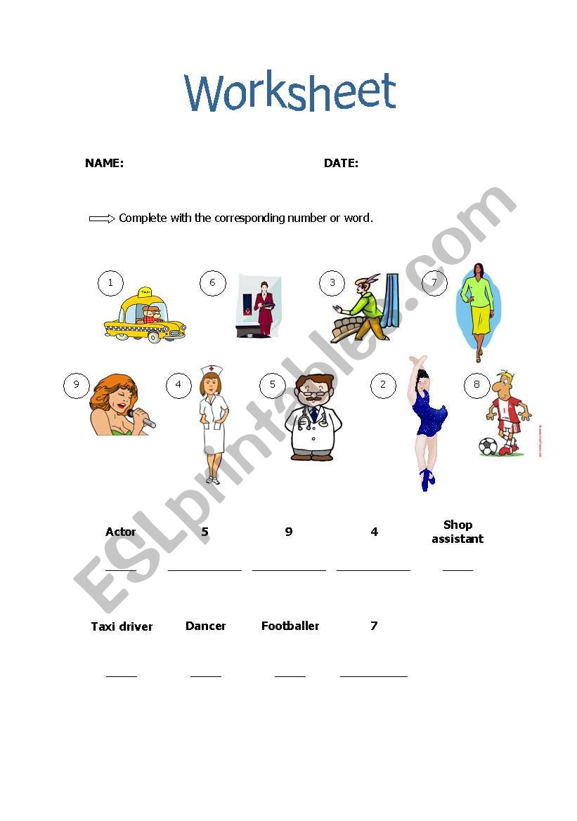 Jobs worksheet
