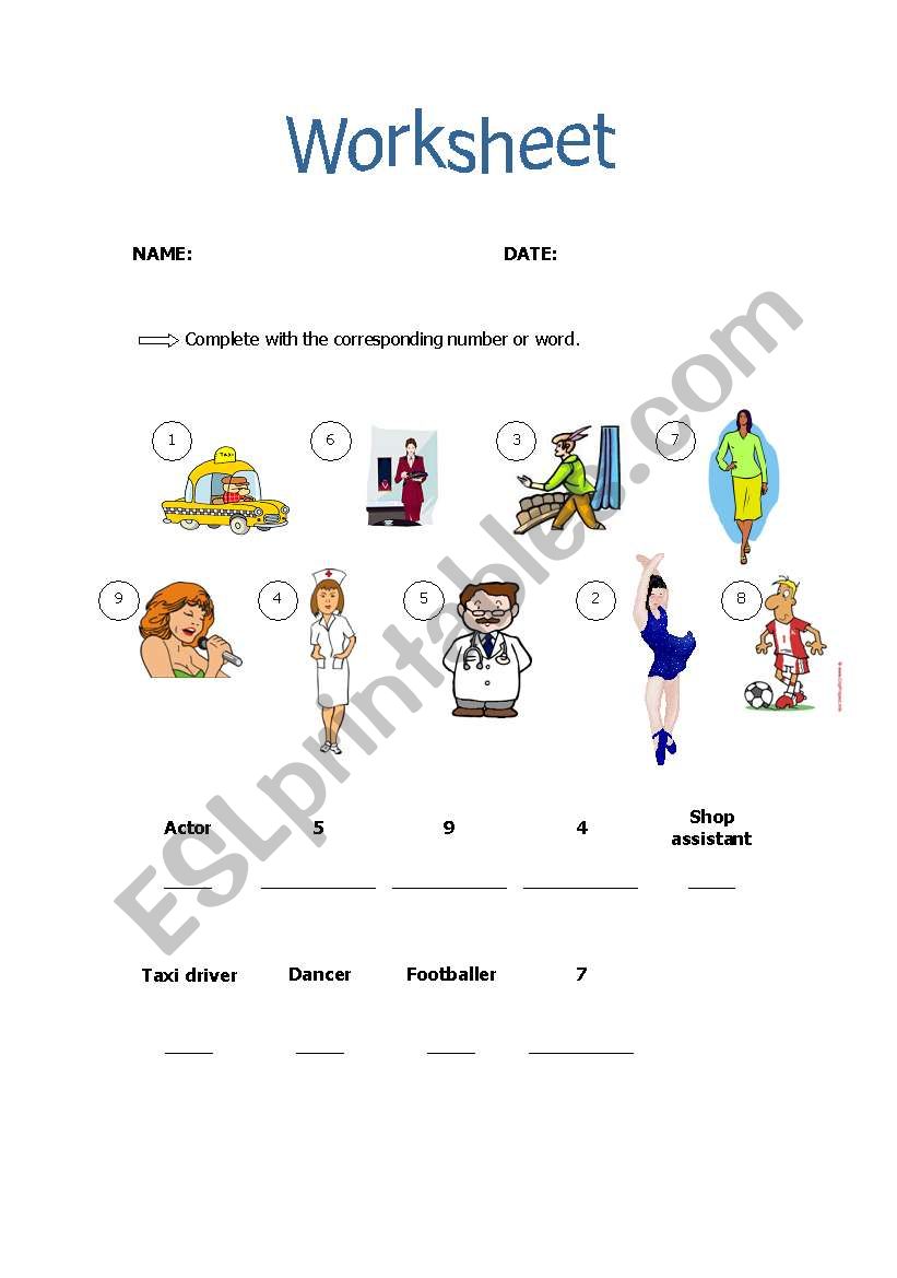 Jobs worksheet