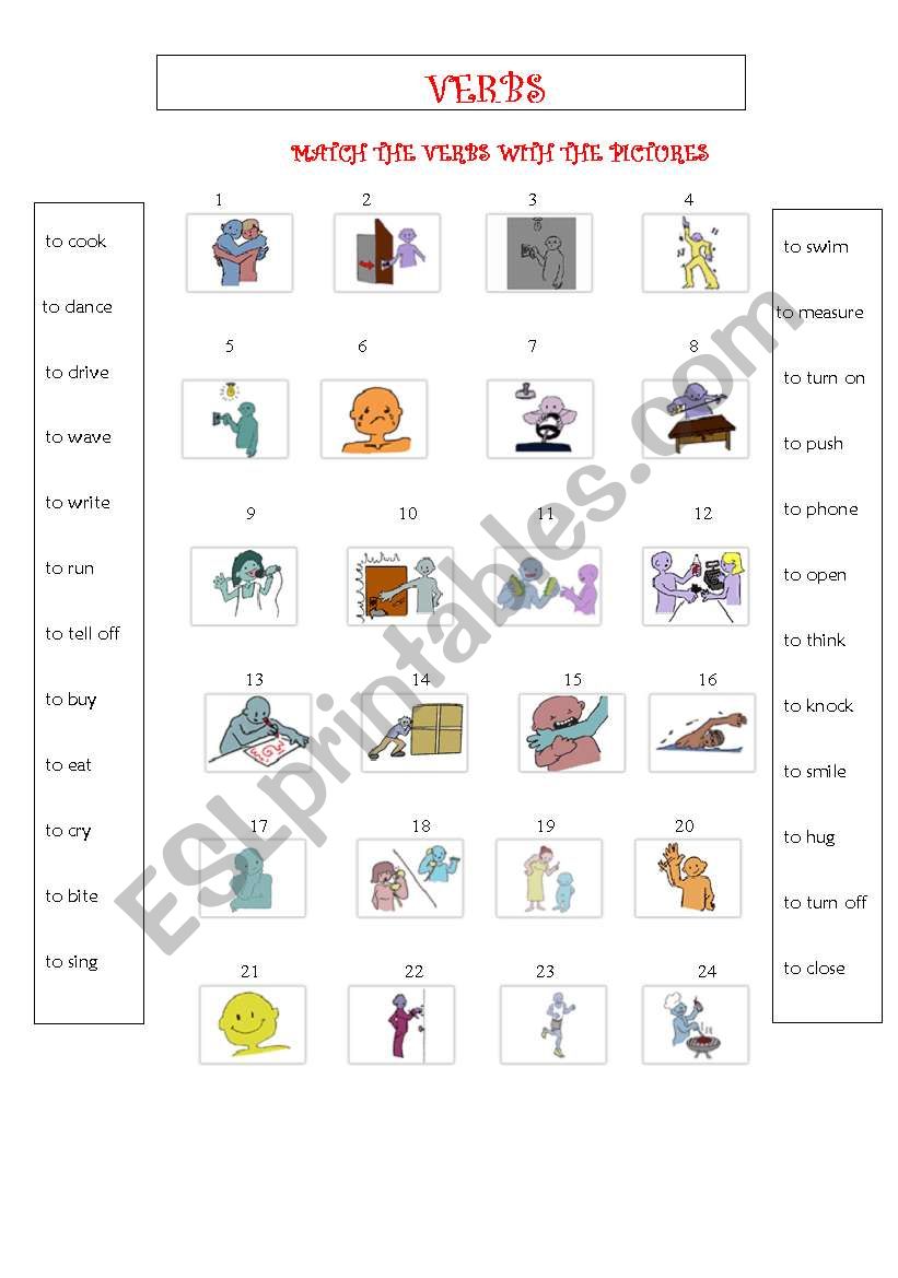 VERBS MATCHING worksheet