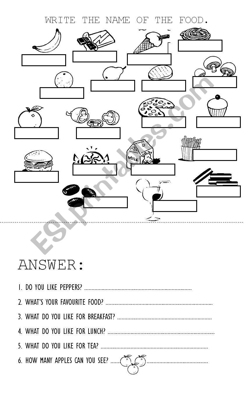 Food, yummy yummy! worksheet