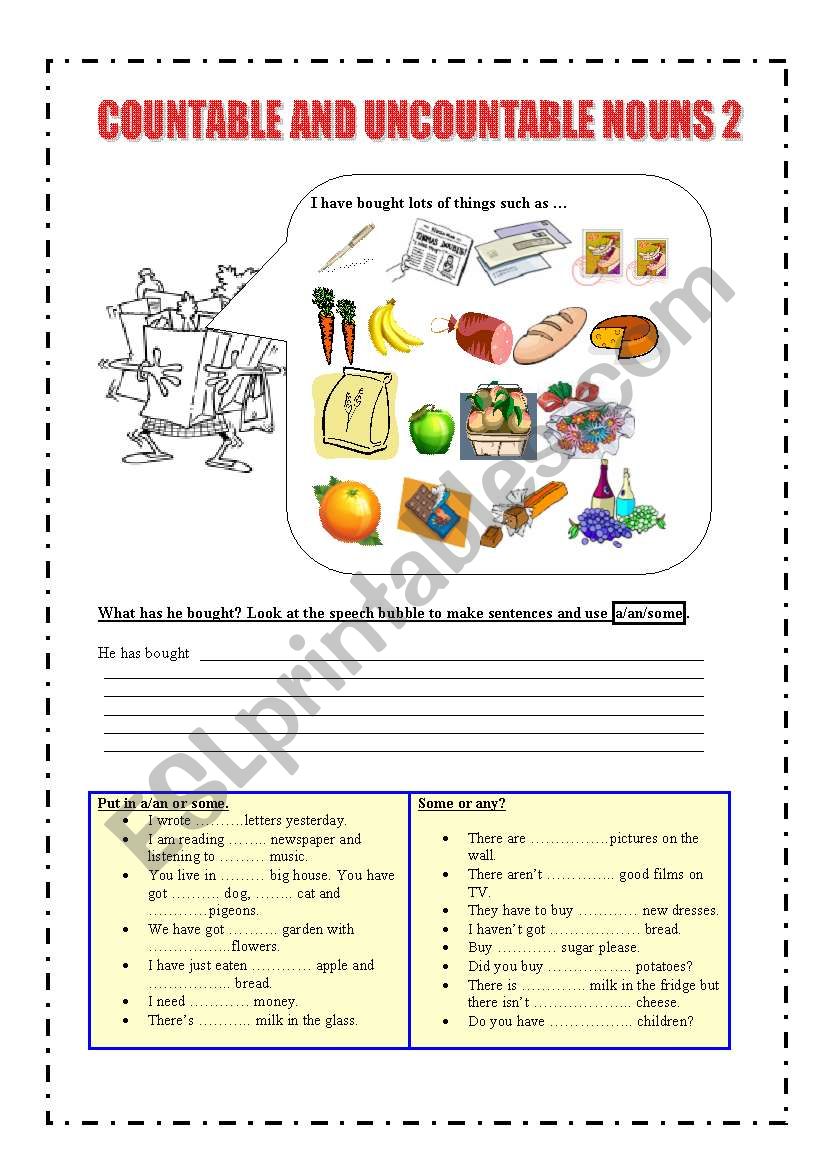 Countable and uncountable nouns 2