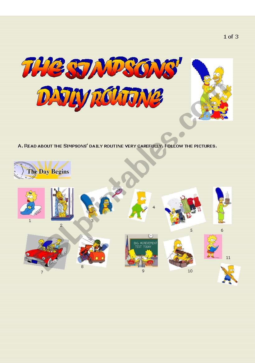 THE SIMPSONS DAILY ROUTINE (PART 1)