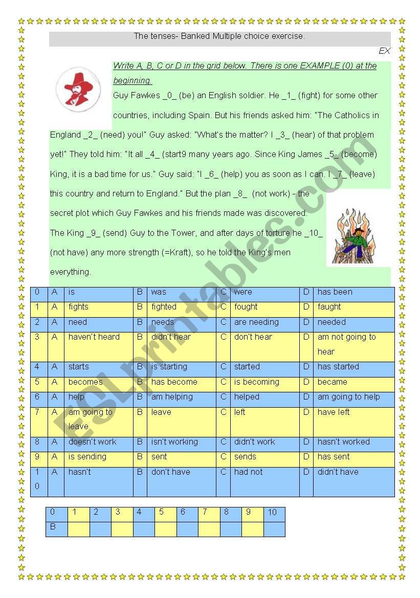 Guy Fawkes Grammar Exercise worksheet