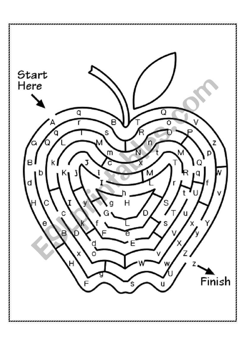 Alphabet Maze worksheet