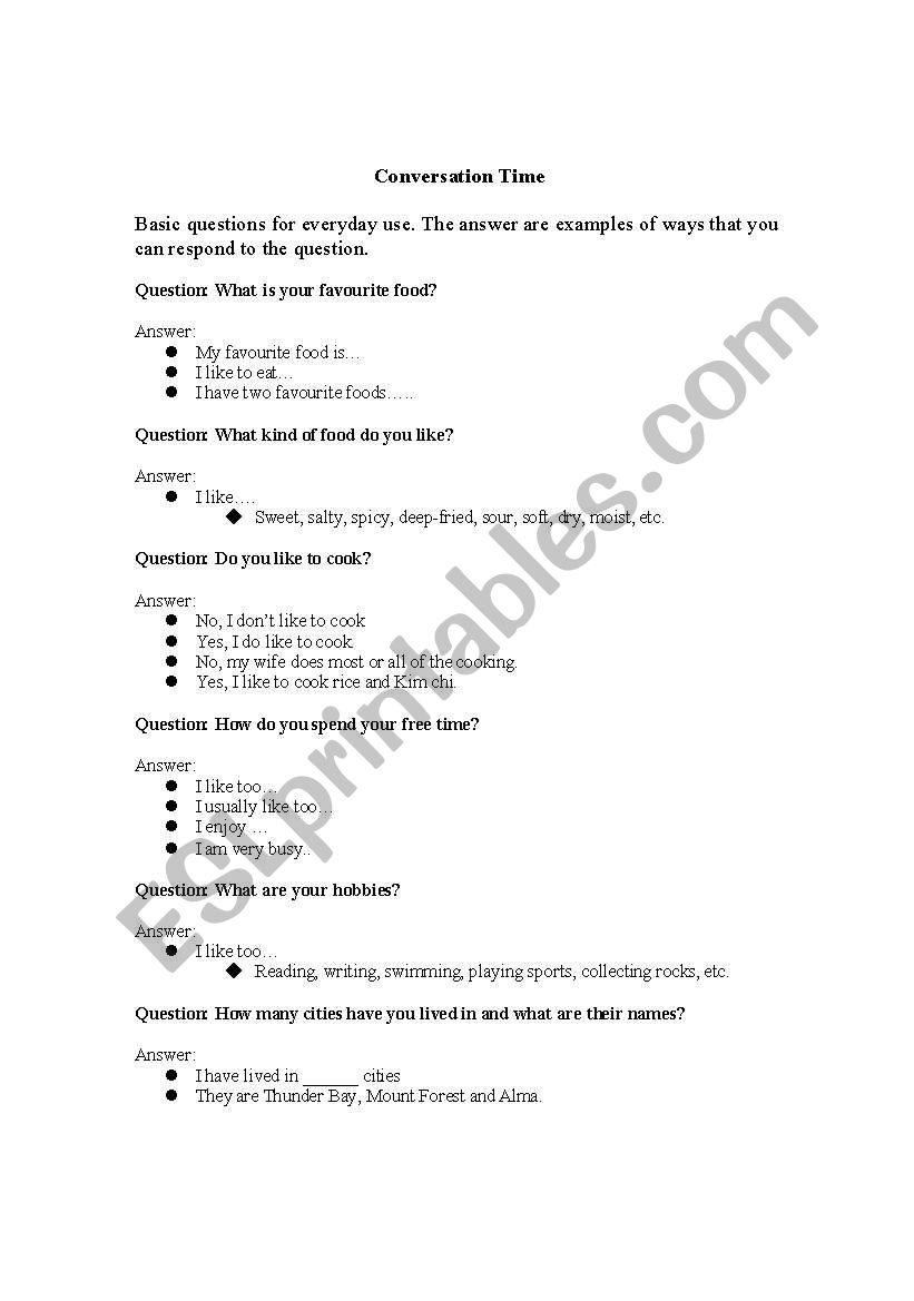 Conversation English - First day