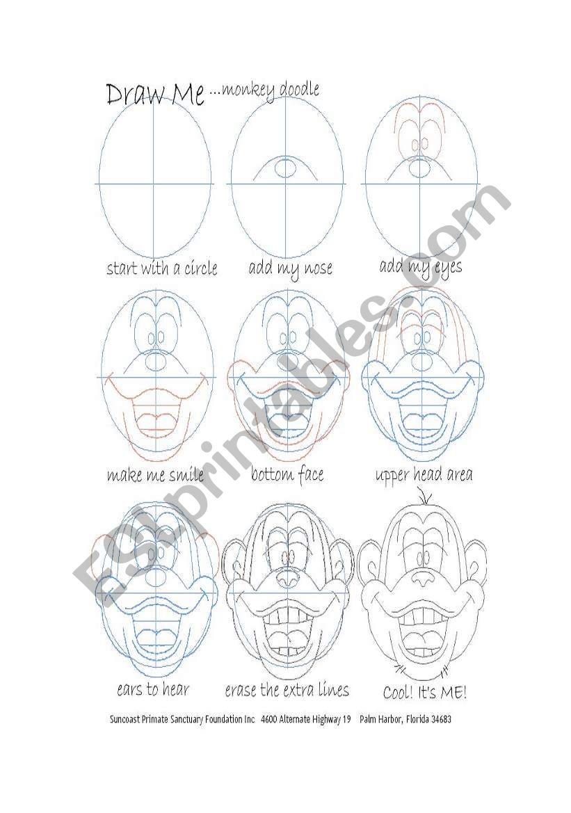 Draw a monkey worksheet