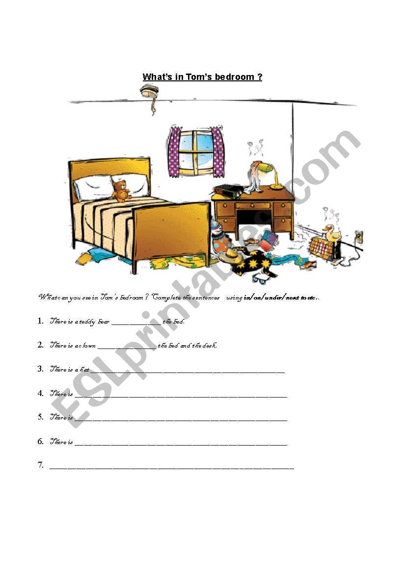 Prepositions of place worksheet