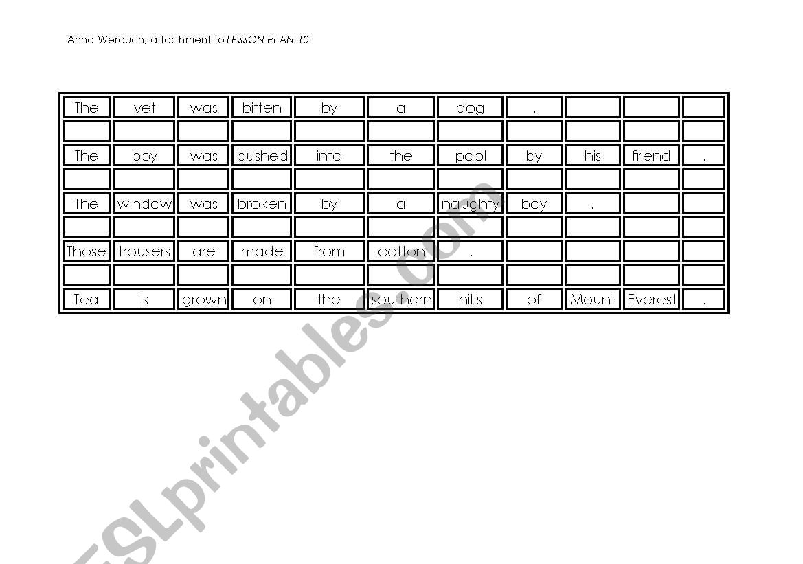 passive mixed sentences worksheet