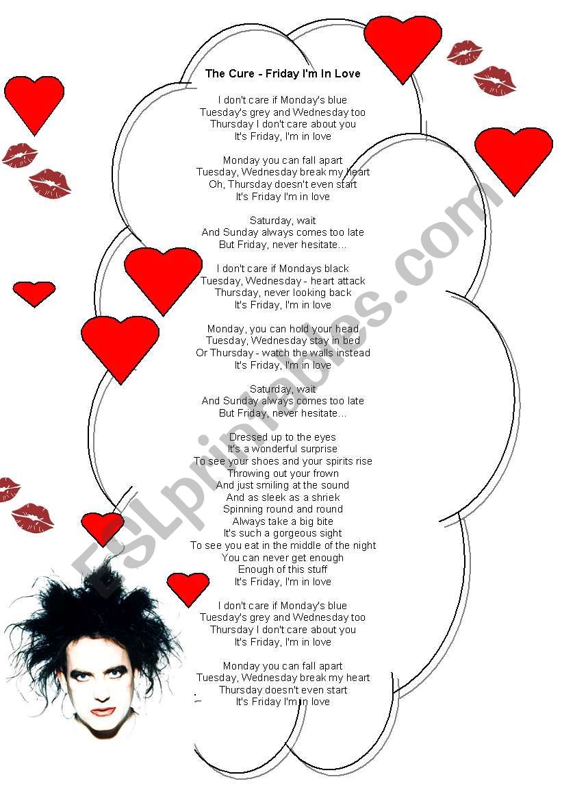 Song Game and Activities. The Cure. Friday IÂ´m in Love
