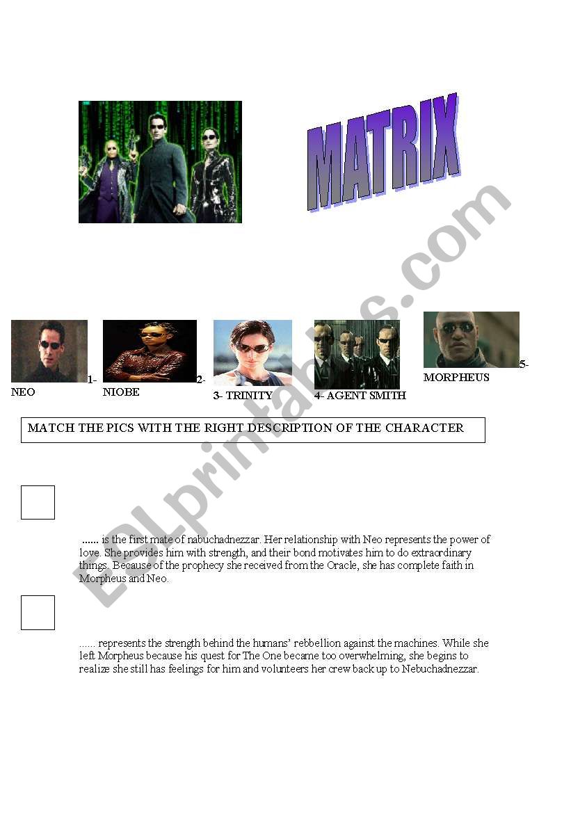 Matrix worksheet