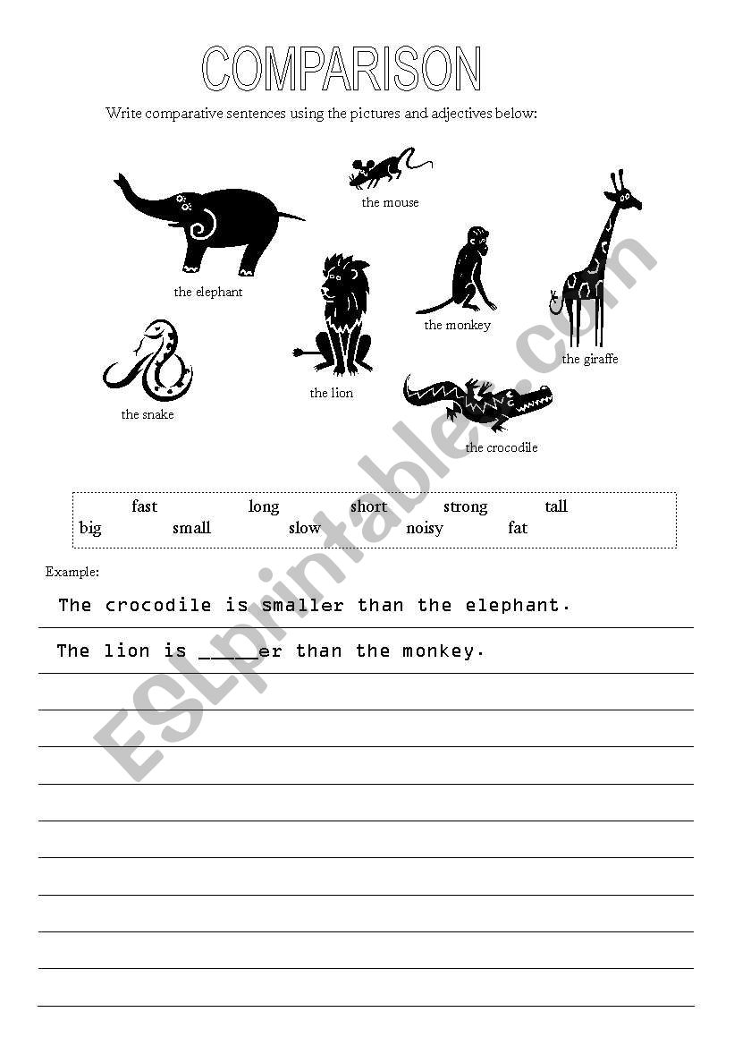 Comparison worksheet