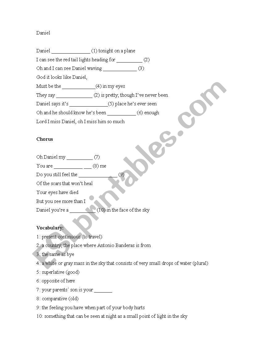 Daniel worksheet