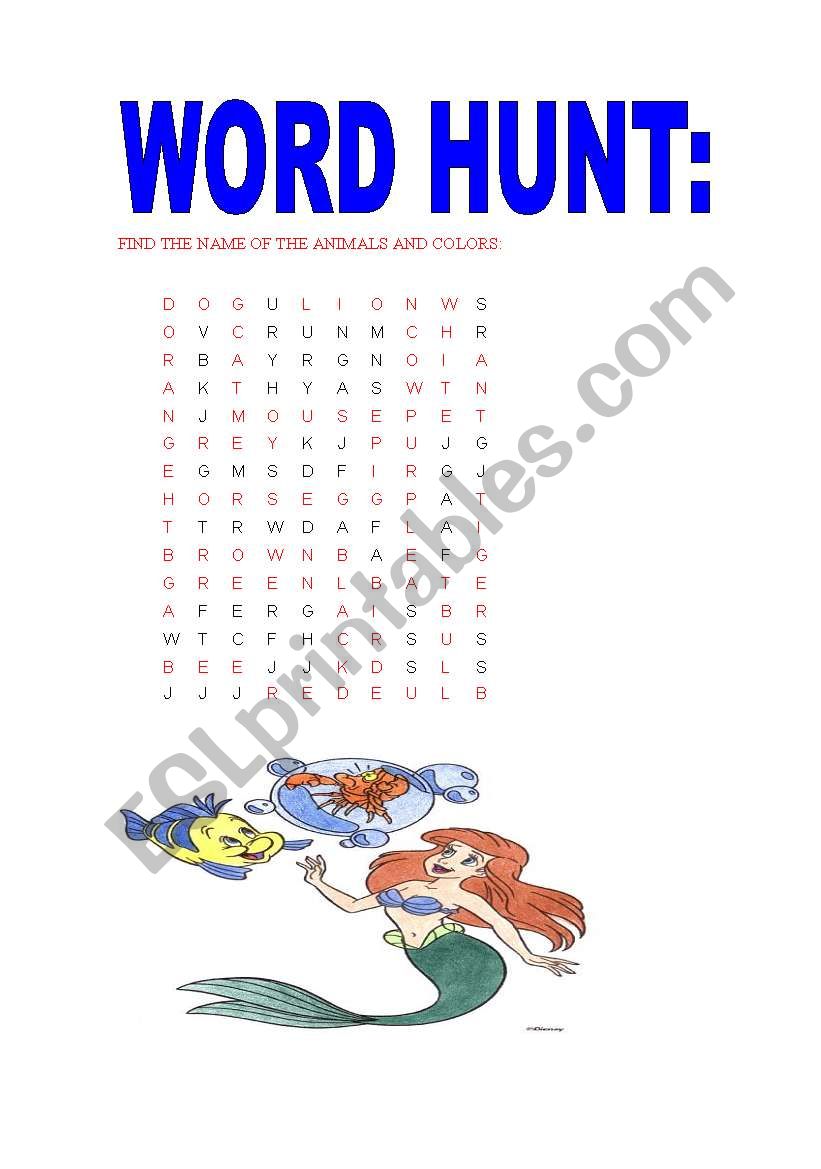 WORD HUNT worksheet
