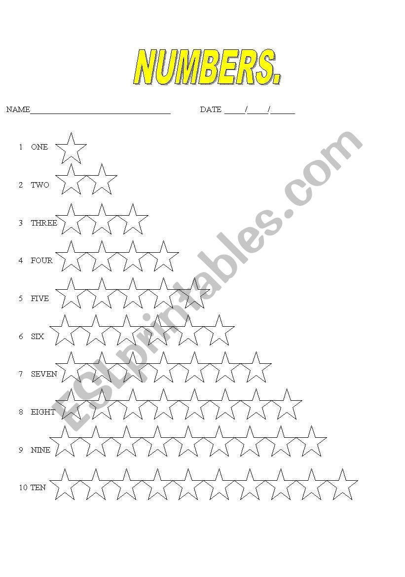 Numbers. worksheet