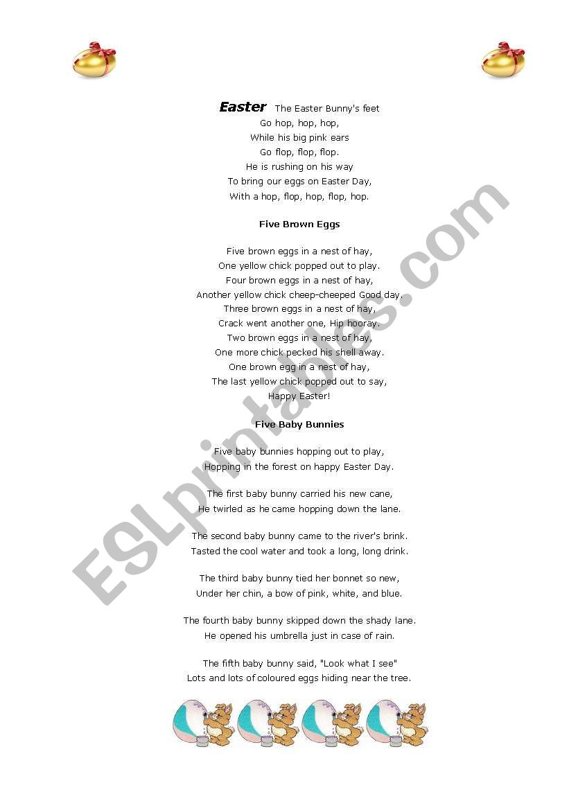 easter poems3 worksheet