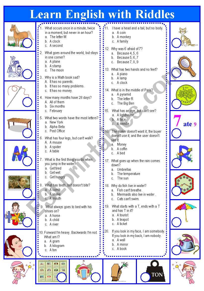 Riddle quiz to entertain your students!