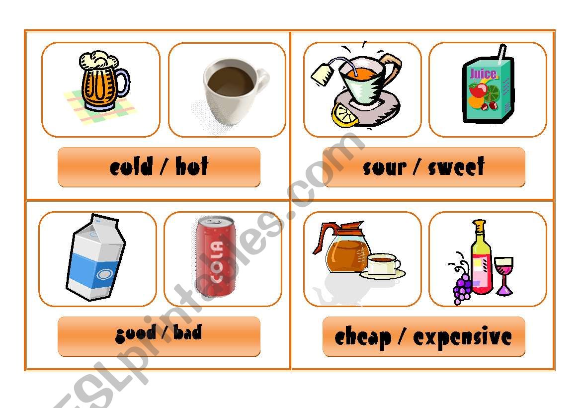 COMAPRATIVE - speaking cards (drinks)