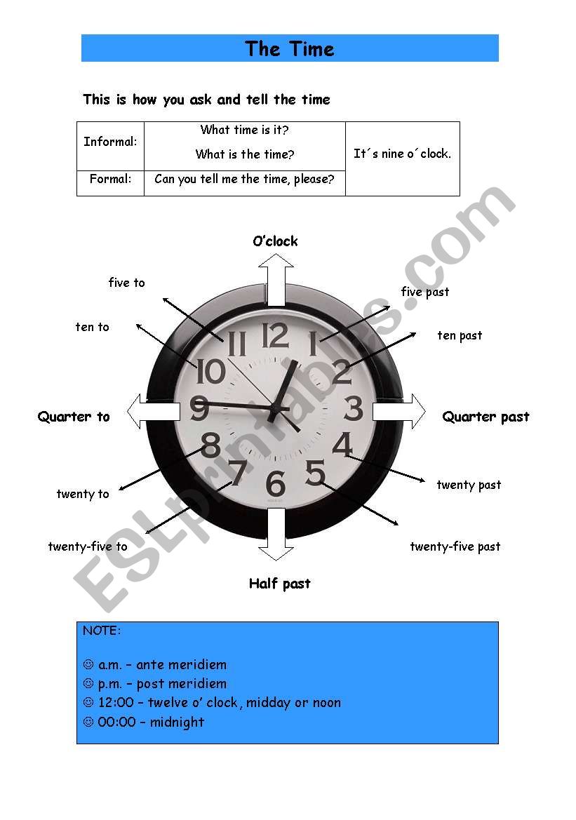 The time worksheet