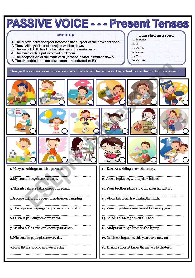 PASSIVE VOICE - - - PRESENT TENSES