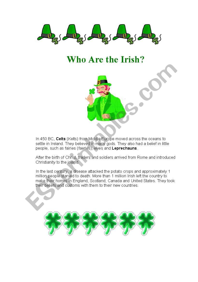 I-St. Patricks Day Materials for display purposes or as posters (5 pages)
