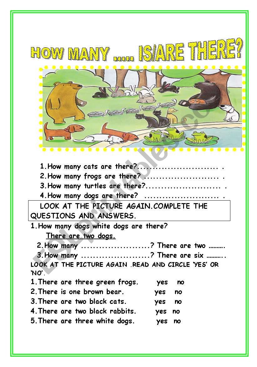  HOW MANY IS THERE-ARE THERE? worksheet