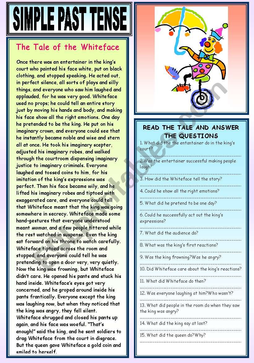 SIMPLE PAST TENSE worksheet