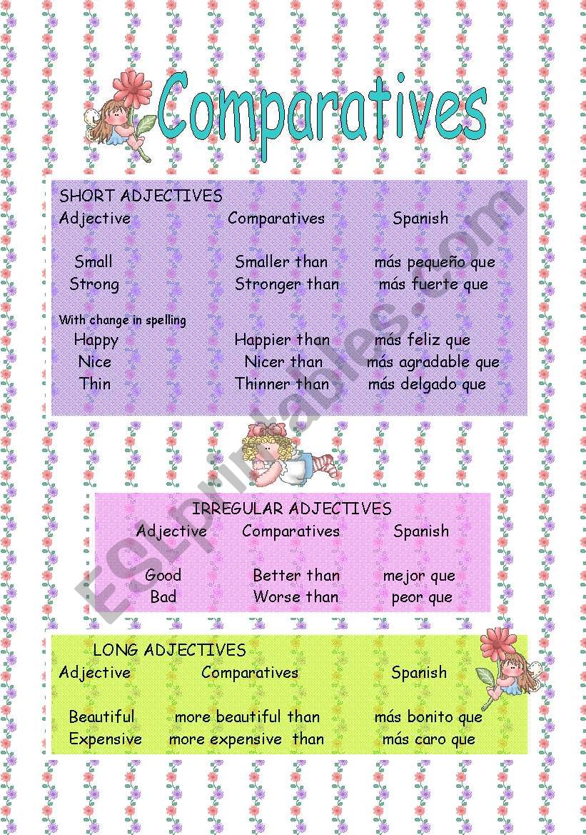 Comparatives worksheet