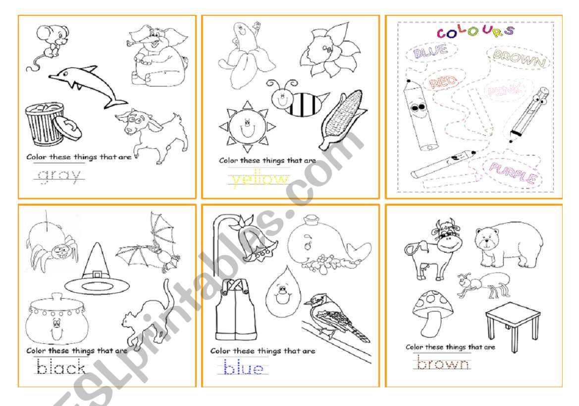 Colours minibook - part 1 worksheet