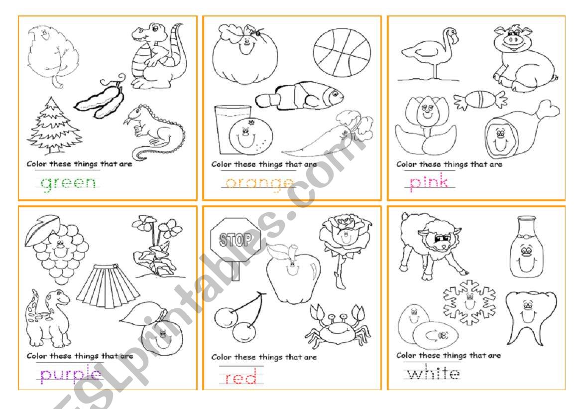 Colours mini book - part 2 worksheet