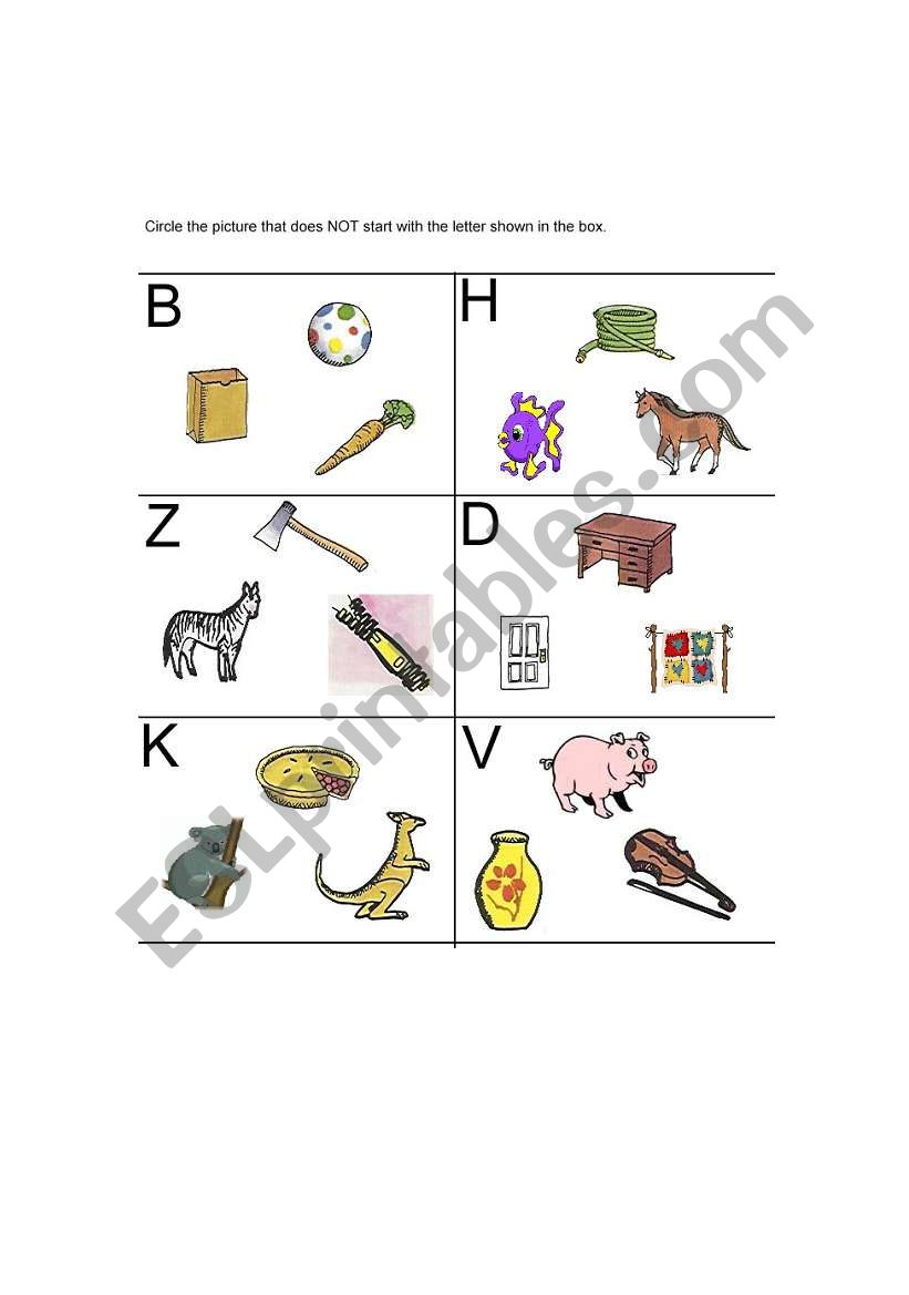 Phonics worksheet