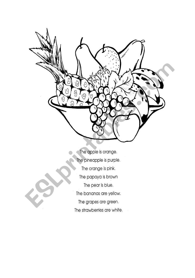 FRUITS worksheet