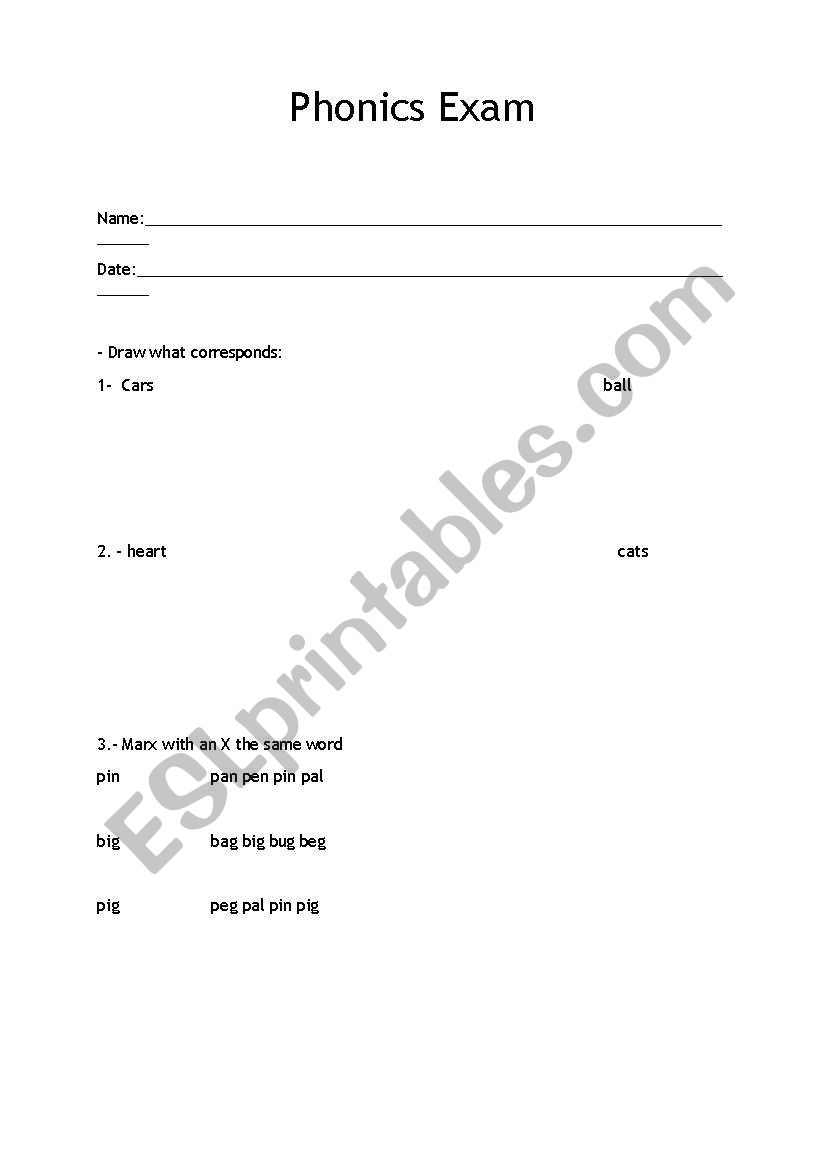 Phonics  worksheet