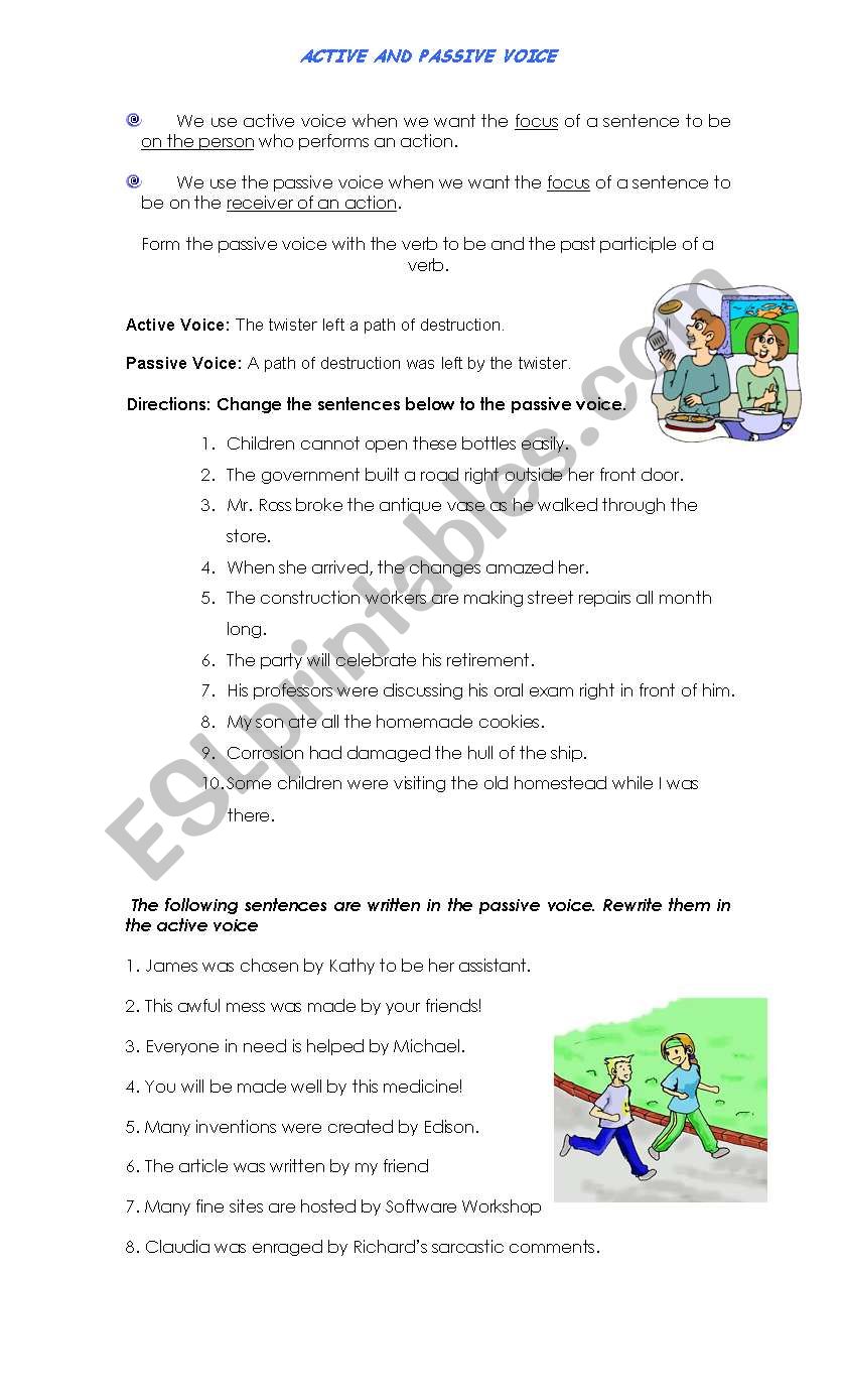 Active and Passive worksheet