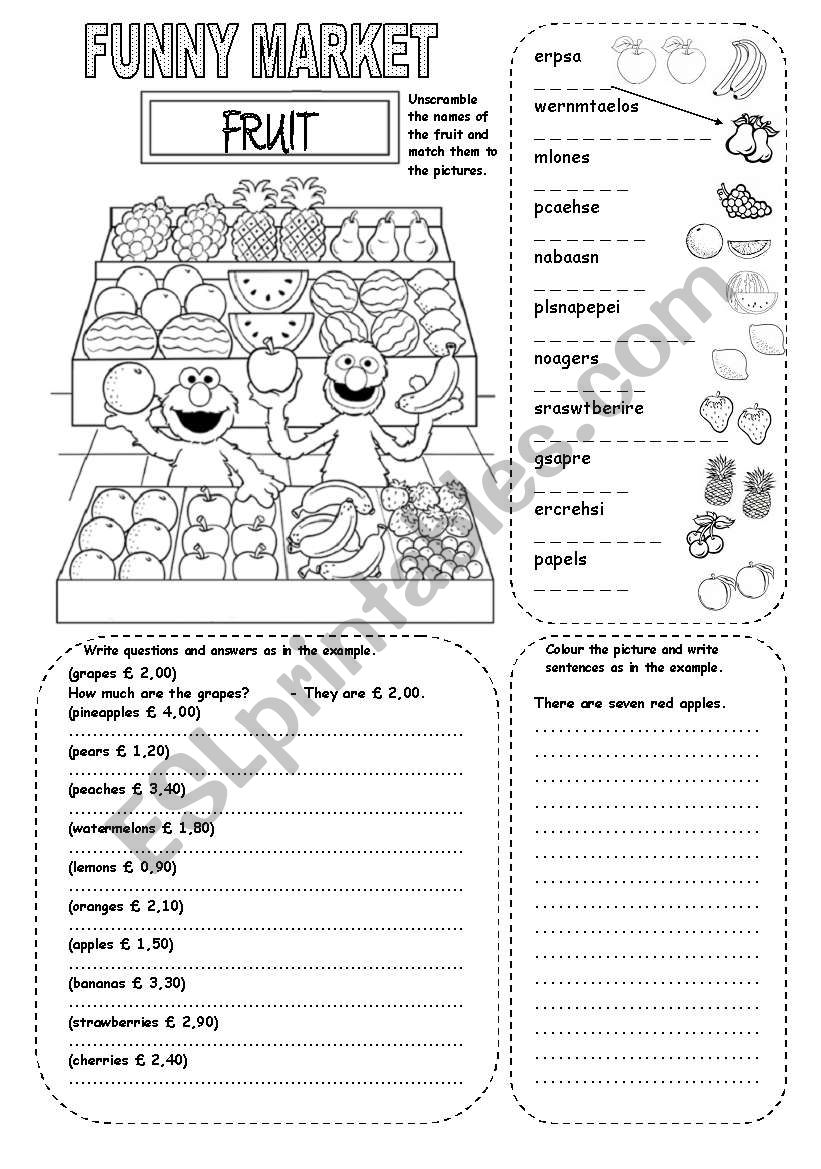 FUNNY MARKET worksheet