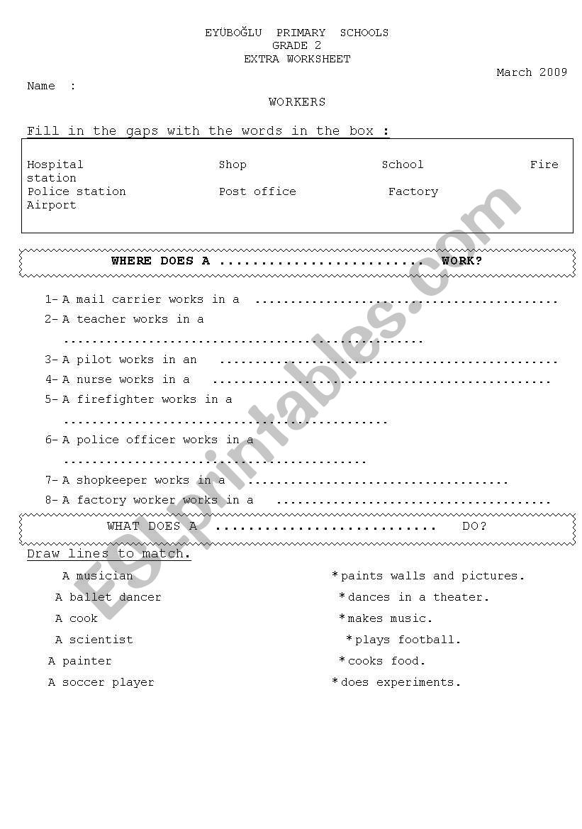 workers worksheet