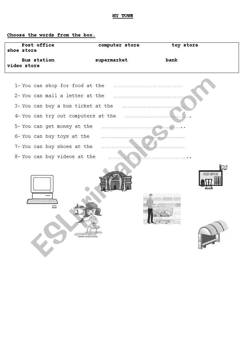 my town worksheet