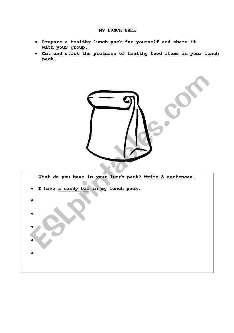 FOOD worksheet