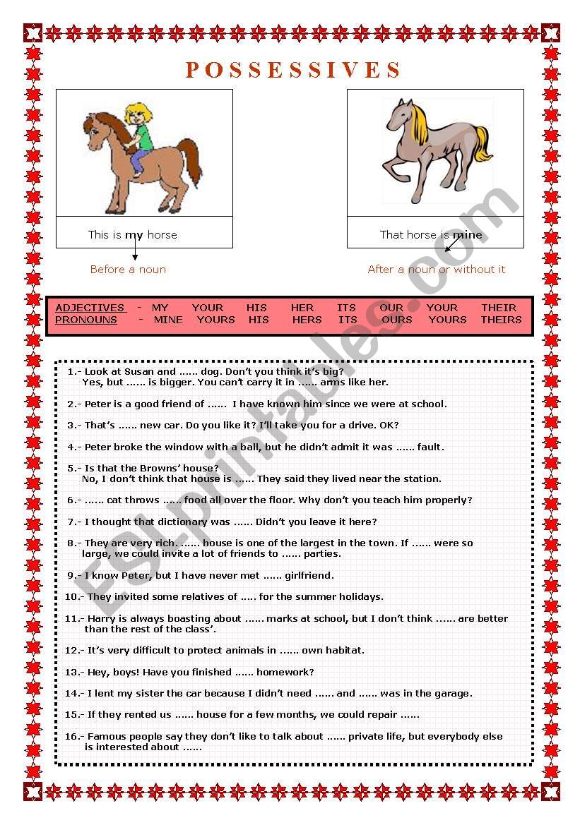 Possessive Adjectives and Pronouns