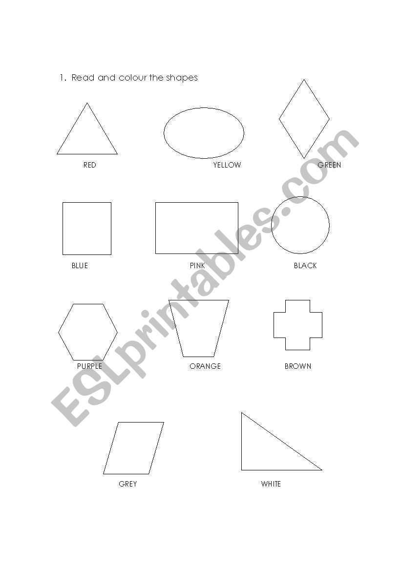 Beginner colours worksheet