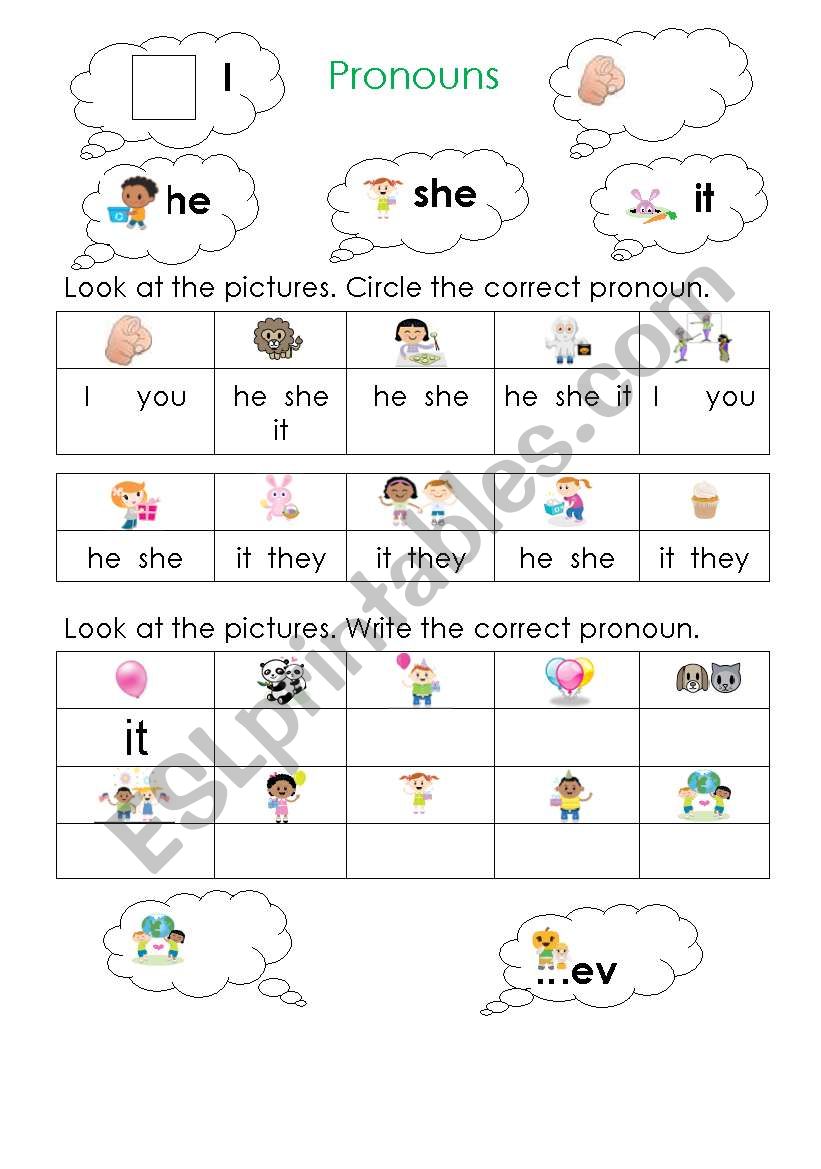 Personal Pronouns worksheet  worksheet