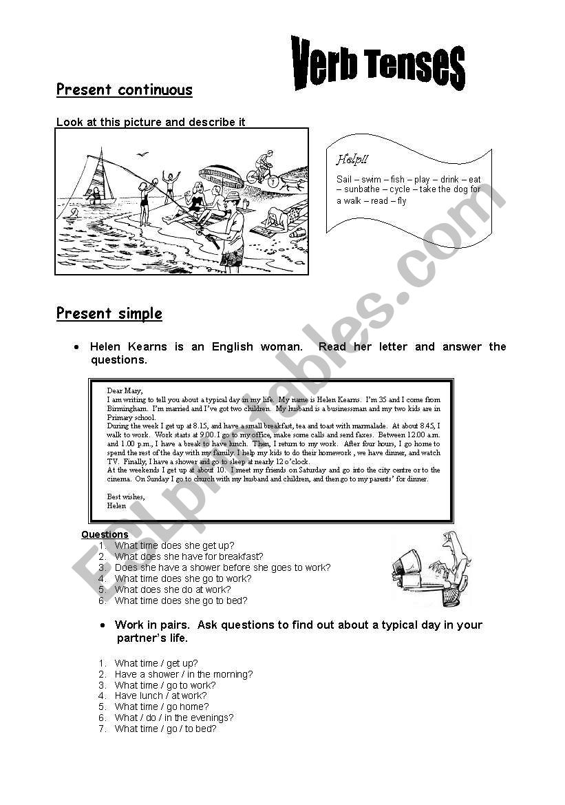 Verb tenses - Present Continuous and Present Simple