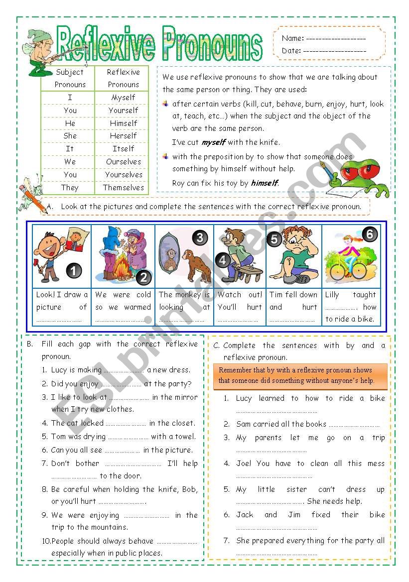 Reflexive Pronouns worksheet