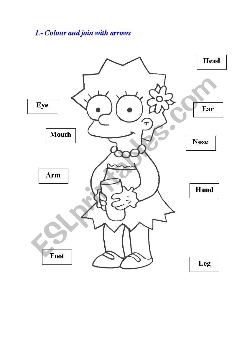 body parts worksheet