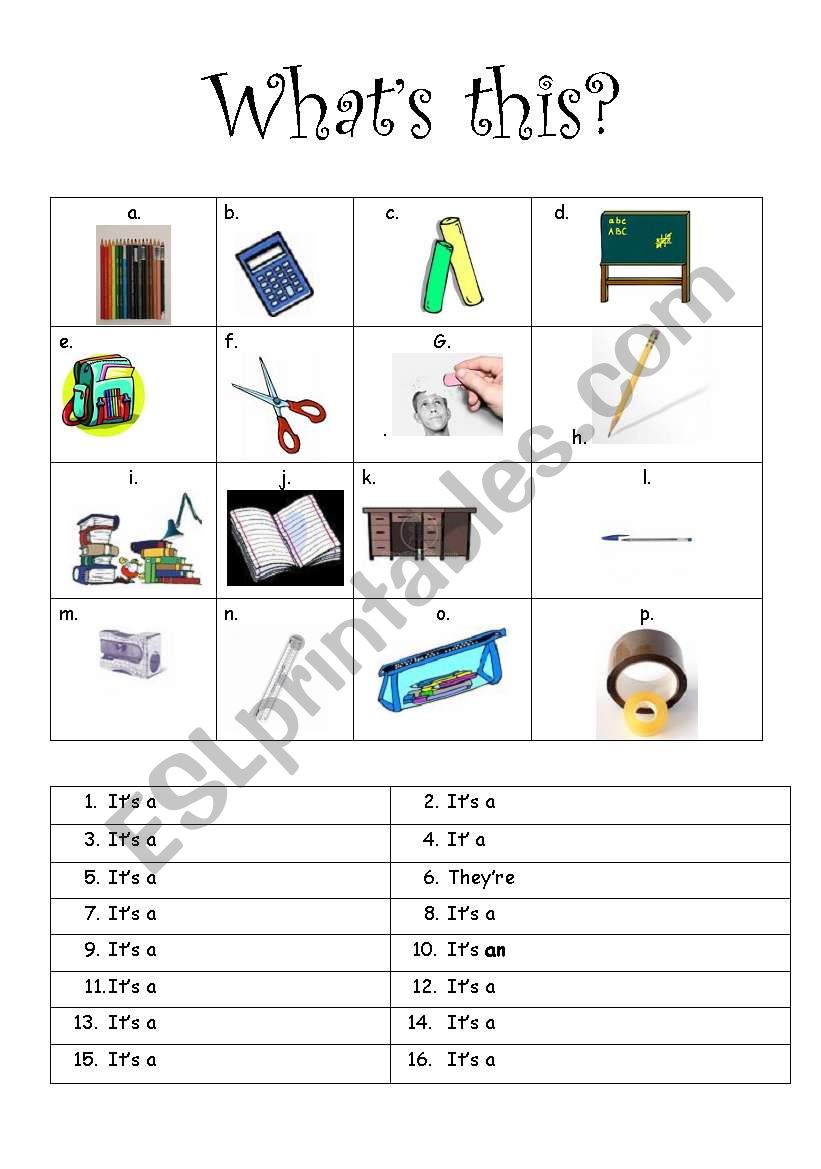 Whats this? worksheet