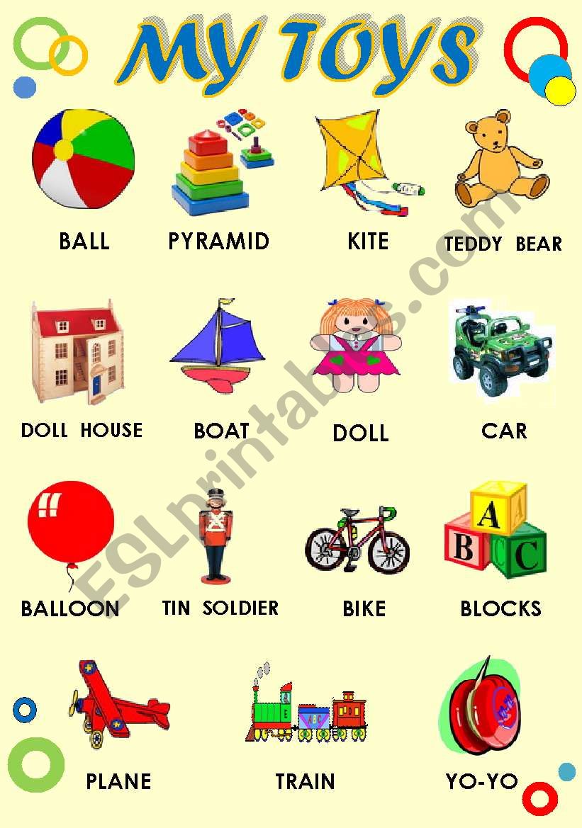 MY TOYS - CLASSROOM POSTER FOR VERY YOUNG LEARNERS