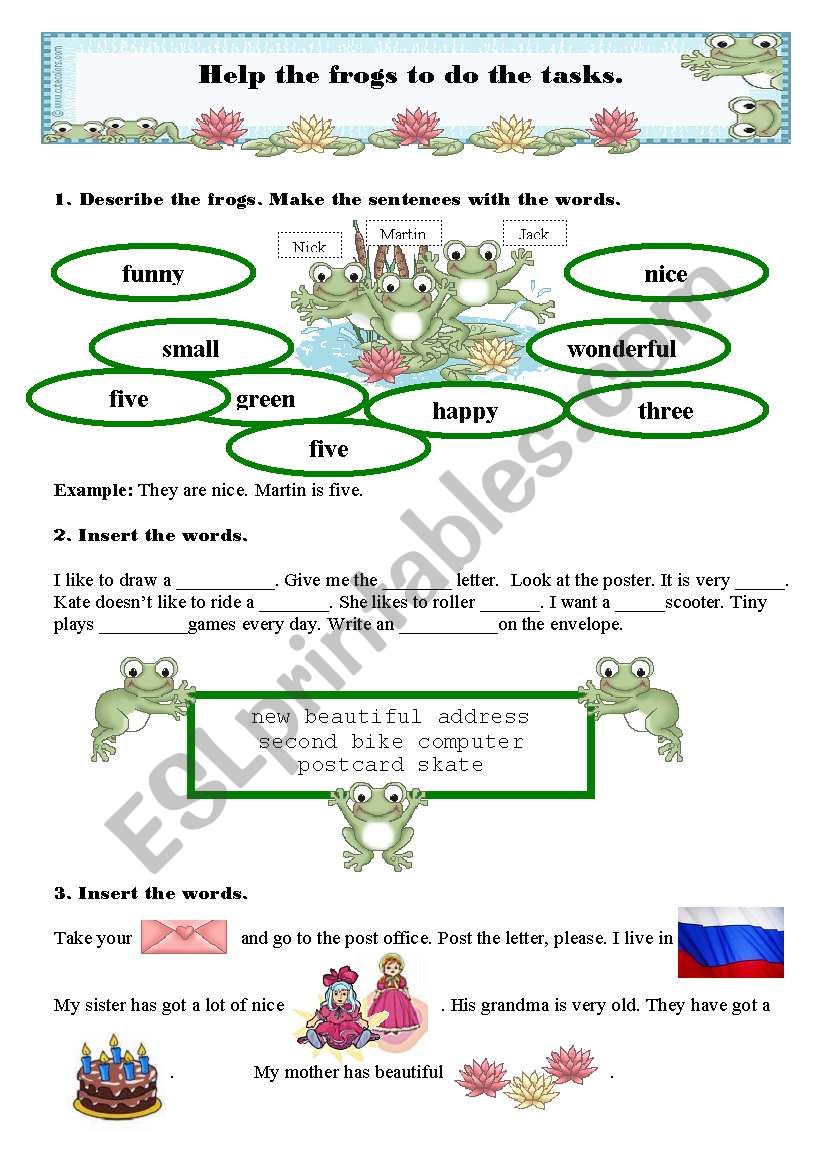 Help the frogs worksheet